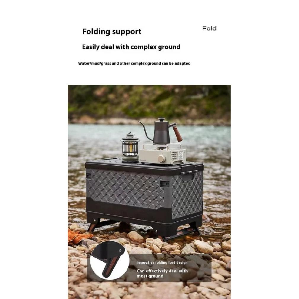 60L Outdoor Storage Box Foldable Storage Box Car Camping Accessories Car Supplies Thickened Storage Box