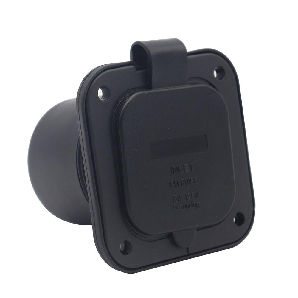 125V 15A RV Power Inlet Plug 5-15P w/ Weatherproof Cover For Camper Trailer Boat