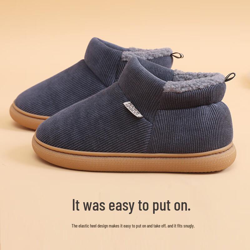 Guoluofei Elderly Closed-Heel Warm Cotton Slippers
