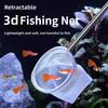 Portable Telescopic Pole Mini Fishing Nets Round Metal Handle Fish Tank Cleaner Fine Mesh Multi-size Aquarium Fish Nets Home Use