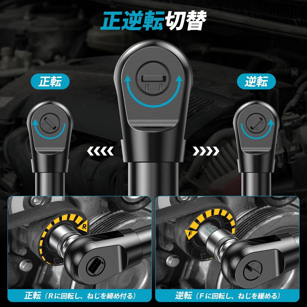 SEESII Electric Ratchet 100N Brushless Infinitely Variable and 7 Extension Impact LED Bicycle Tire Compatible with Makita 18V Sold Wrench, Cordless,