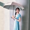 estaa Sun and Rain Long Heat Sun UV Pale Orange (Esta) Women's Parasol, Umbrella, Umbrella, Plain/Floral Pattern, Shielding, Protection, Cut, 55cm,