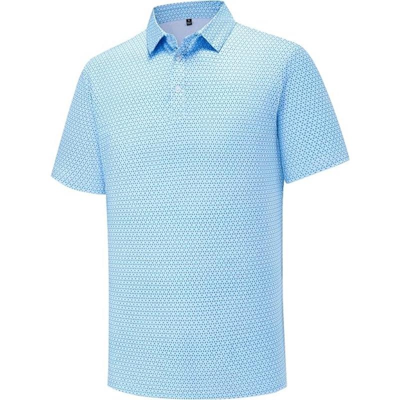 Quick Drying Men's Golf Polo Shirt Short Sleeve Moisture Wicking Sweat Wicking Performance Casual Fun Golf Polo Shirt Men