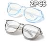 2 Stück Transparente Sichere Staubdicht Verschlossene Damenbrille mit Antibeschlag-Linsen und Kratzfester Arbeitsbrille