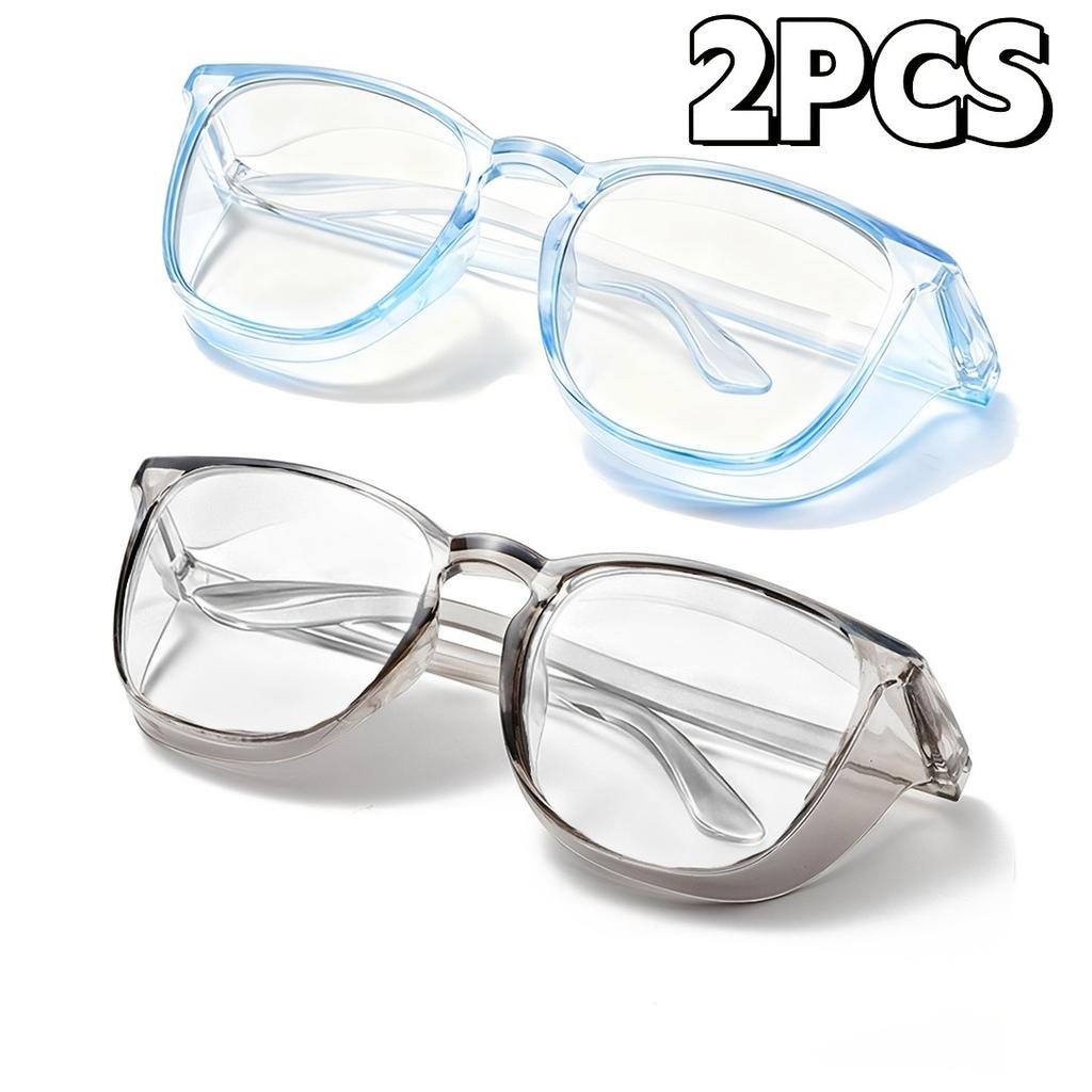 2 Stück Transparente Sichere Staubdicht Verschlossene Damenbrille mit Antibeschlag-Linsen und Kratzfester Arbeitsbrille