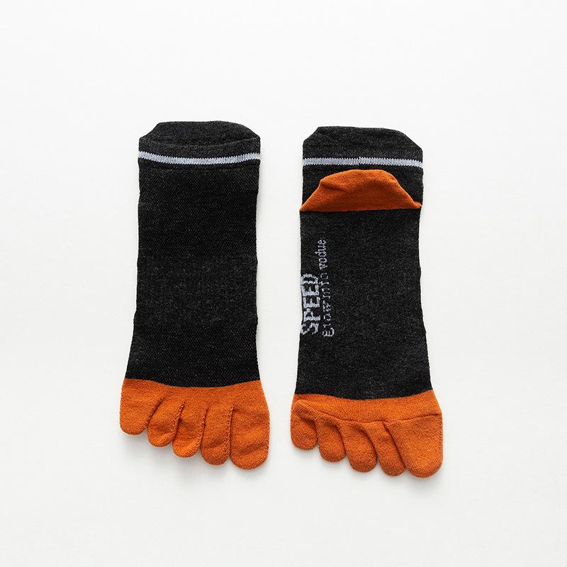 Men’s Cotton Five-Toe Mid-Calf Deodorant Socks for Spring and Summer