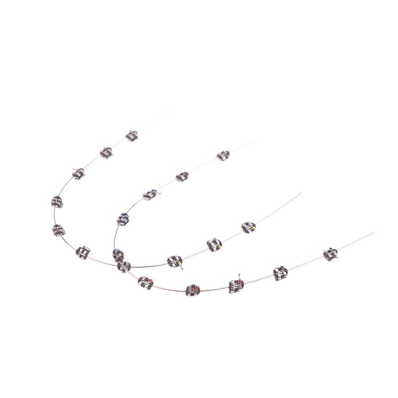 2Pcs Split Type Mini Colorful Brackets With Hook Dental Fake Braces Temporary Tooth Decoration Dental Tool