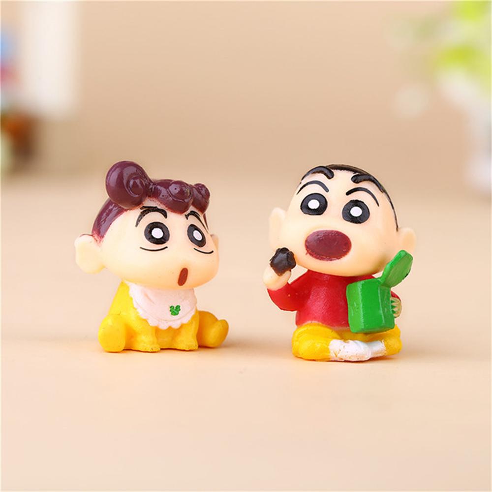 Crayon Shinchan Anime Figure Toys Cute Figurines Shiro Cartoon Model for Desk Decor Car Dashboard Collection Gifts for Girls