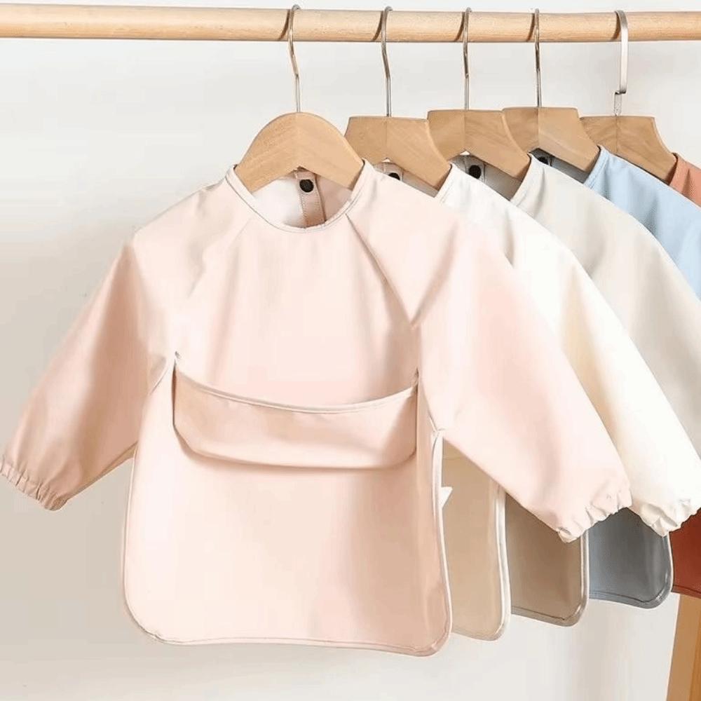 Waterproof Long Sleeve Bib Soft Material Washable Burp Cloth Children PU Bibs  Baby Accessories
