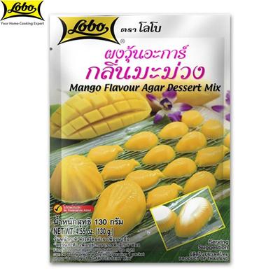 Lobo Agar-Dessertmischung mit Mangogeschmack, ohne Zusatz von Konservierungsstoffen/Ergibt 4–6 Portionen, Thai-Dessert 130 g