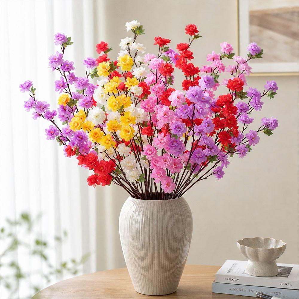 Simulation Artificial Cherry Blossom Branches 65cm Simulation Peach Blossom  Home Dining Room
