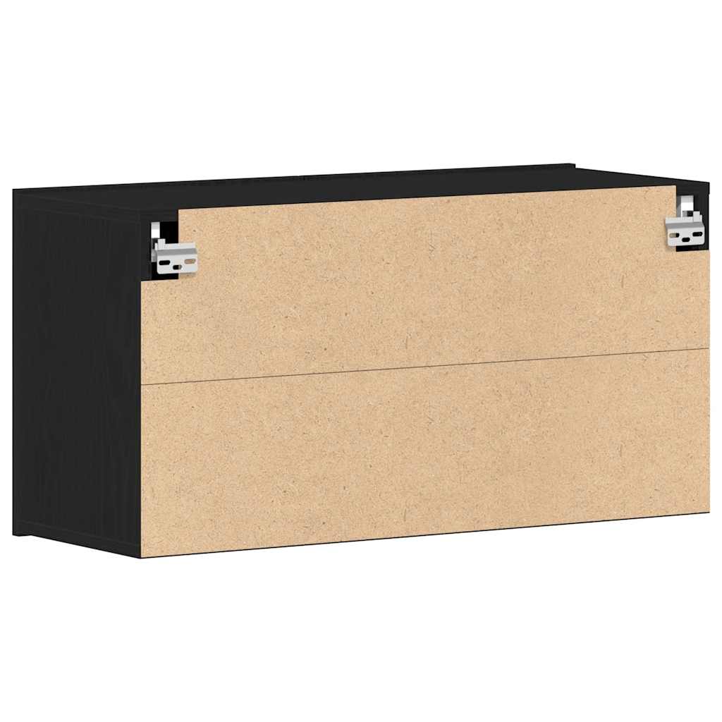 TV Cabinet Black Oak 80 x 30 x 41 cm Engineered Wood