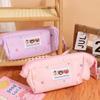 Embroidered Kawaii Pencil Bag Bear Pattern Pen Pencil Case Ins Fashion Stationery Bag  Student