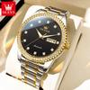 OLEVS Men's Watch Luxury Brand Diamond Automatic Mechanical Watch Stainless Steel Waterproof Calendar Business Men's Watch