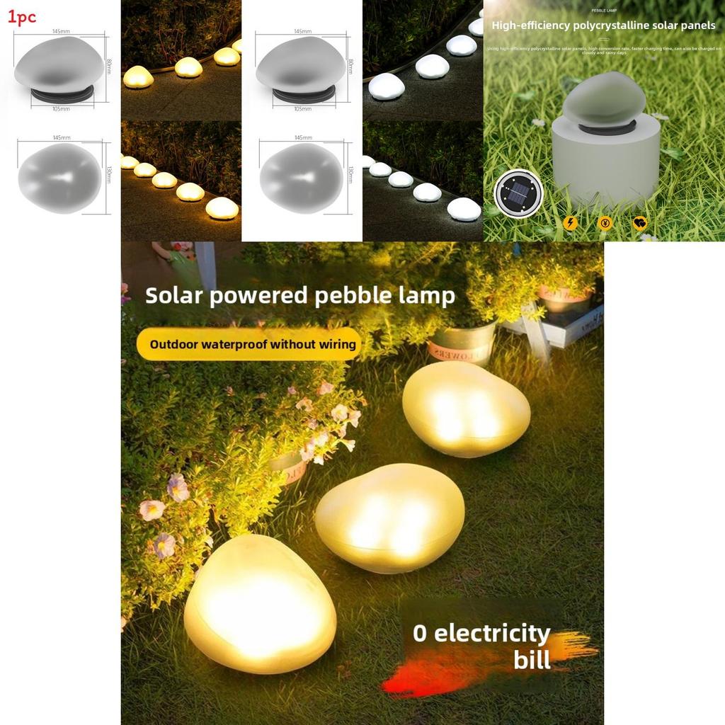 Solar Garden Lawn Light With Led Cobblestone Lamp For Outdoor Landscape Decor