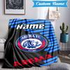 Custom Name AREMA Football Crest Design Blanket Lightweight Ideal Bedding Blanket Perfect for Travel, Camping, Living Rooms, Sofas, Christmas gift