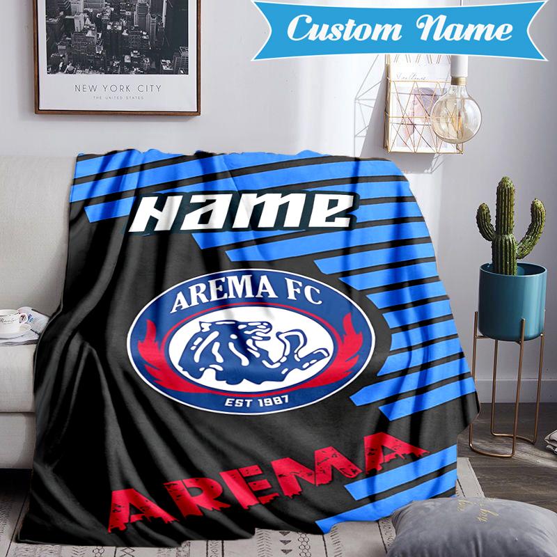 Custom Name AREMA Football Crest Design Blanket Lightweight Ideal Bedding Blanket Perfect for Travel, Camping, Living Rooms, Sofas, Christmas gift