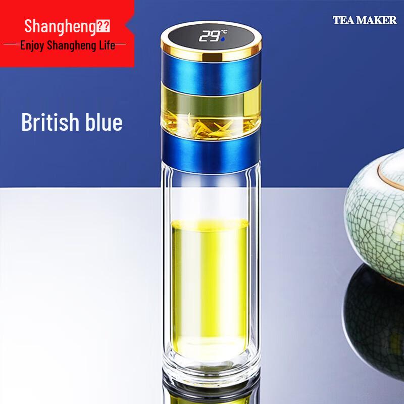Shangheng 500ml Smart Temperature Double-Layer Glass Cup