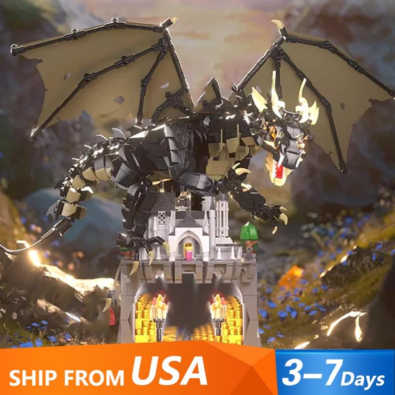 2363PCS Creative Expert Dragon's Cryptic Cache Building Model,Treasure Adventure Blocks Assembly Brick Model Kit Adult Kids Gift