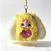 Cute Long Ear Rabbit Keychain Fluffy Soft Bunny Plush Pendant for Purse Key Decor Holiday Gift