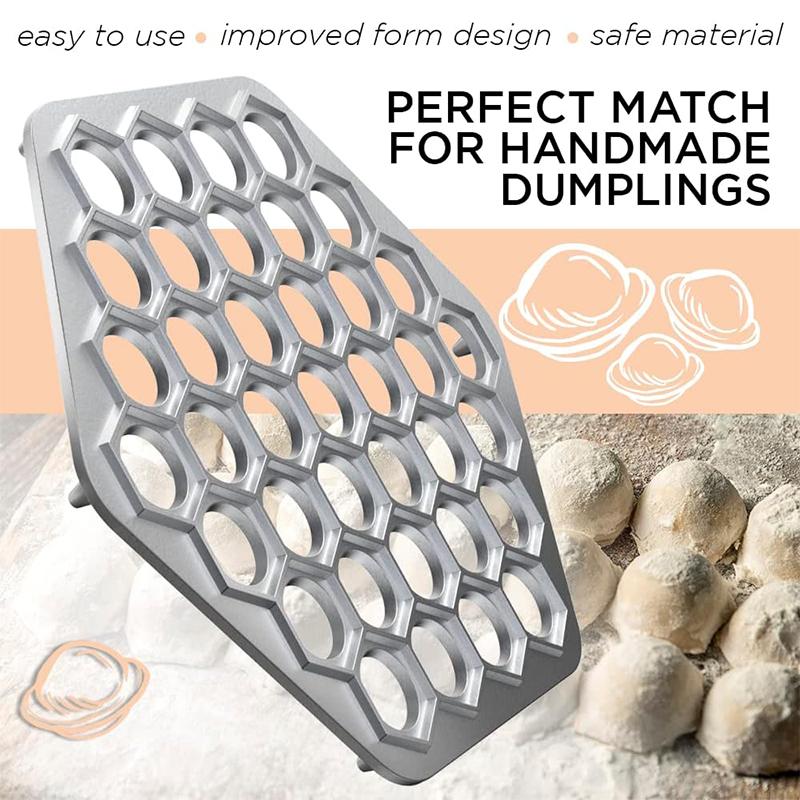Stampo per Ravioli Russi a 37 Fori, Stampo per Dumplings in Lega di Alluminio, Pelmeni, Stampo per Ravioli di Carne, Taglierino per Ravioli Fatti a Ma