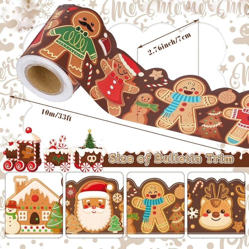 Holiday Border Self Adhesive Chalkboard Board Border 10M/33ft Cartoon Border Trim Sticker Border Paper Preschool Classroom