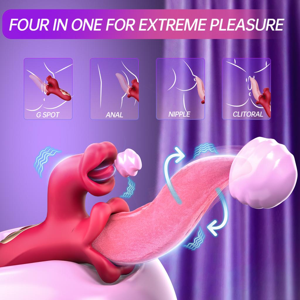Women Vibrator Clitoral Stimulator APP Control 9 Modes Simulated Oral Tongue Licking G-Spot Vagina Vibrating Sex Toy for Couple
