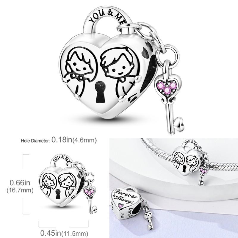 Charms Bead Copper Pink Butterfly Luminous Firefly Dangle Fit Pandora Bracelet Necklace Diy Jewelry