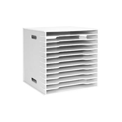 CZEAR Letter Case, A4 Size, Clear Envelope Storage, Desktop, Shallow, White, Ultra-Shallow, 12/15 Tiers (White, 26*29*33cm (12 Tiers))