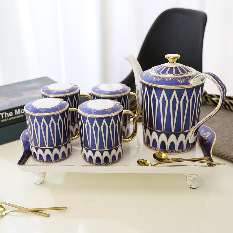 Household Water Set Ceramic English Cold Kettle High Temperature Resistant Cold Kettle Set Cup Afternoon Tea Set