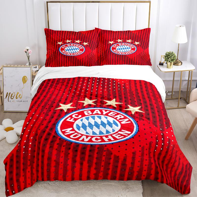 3Pcs Bayern Munich Crest Detail Bedding Sets For All Sizes New 3D Printed Bed Cover Comforter Duvet Cover Pillowcase Bedroom Decoration