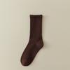 BMW New Spring/autumn Women's Mid-calf Socks, Pure Cotton Solid Color Versatile Knee-high Socks, Scrunch Socks, White Long Socks