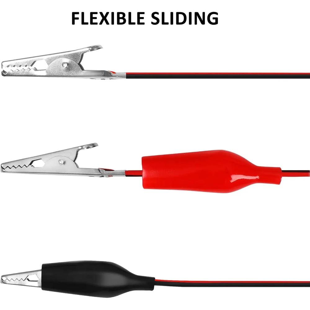 4 Pairs 1M Alligator Clips Electrical, Insulated Test Leads with Alligator Clips, Stamping Double-ended Jumper Wires