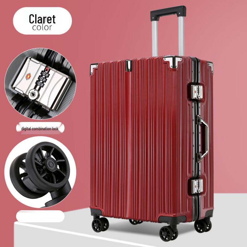 Durable Rivet-Reinforced Aluminum Frame Luggage 22 inch