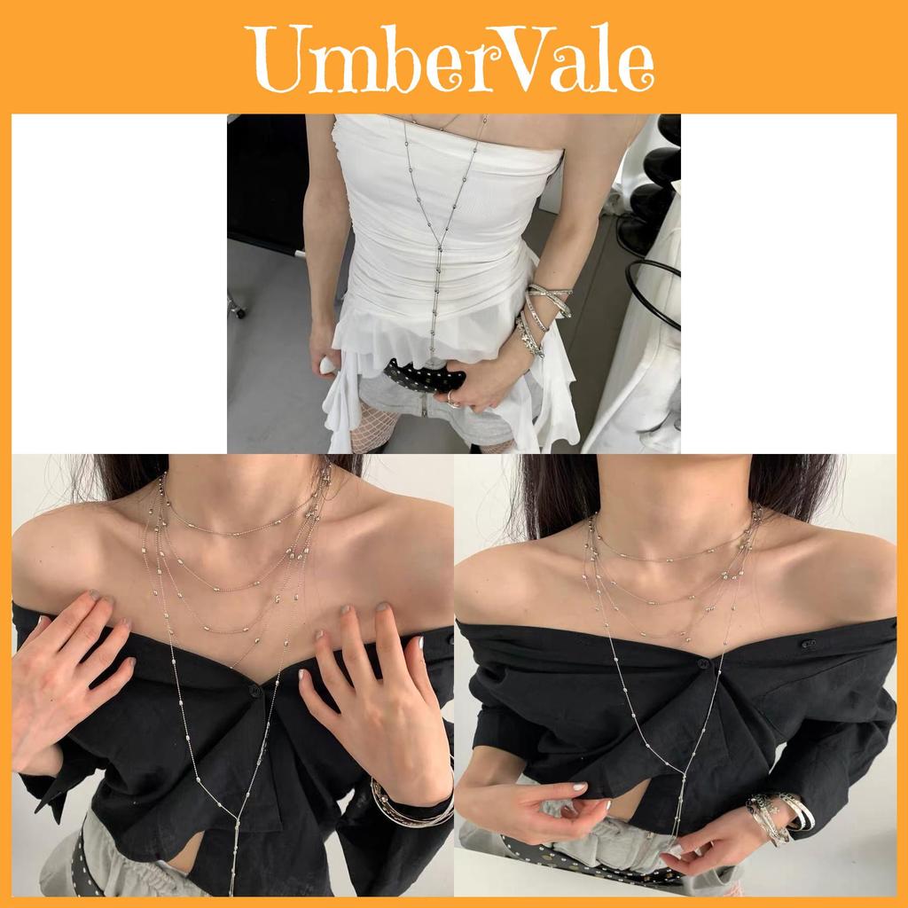 Geometric Copper Necklace With Tassel Pendant For Women Men Stylish Summer Accessory