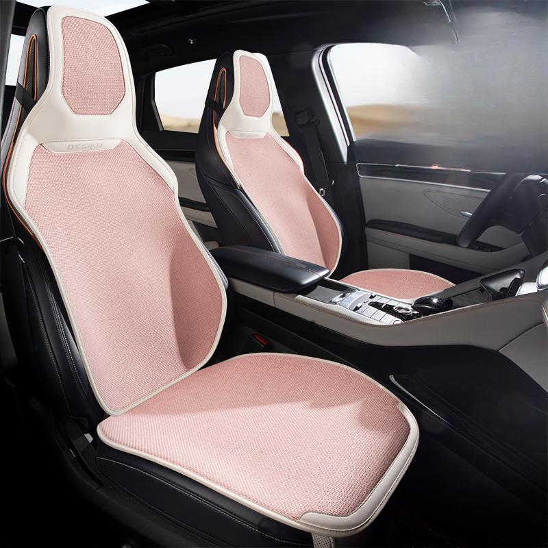 Business Style Integrated Headrest Car Seat Cushion, for Single Front Seat, Durable & Wrinkle-Resistant, All-Season Use