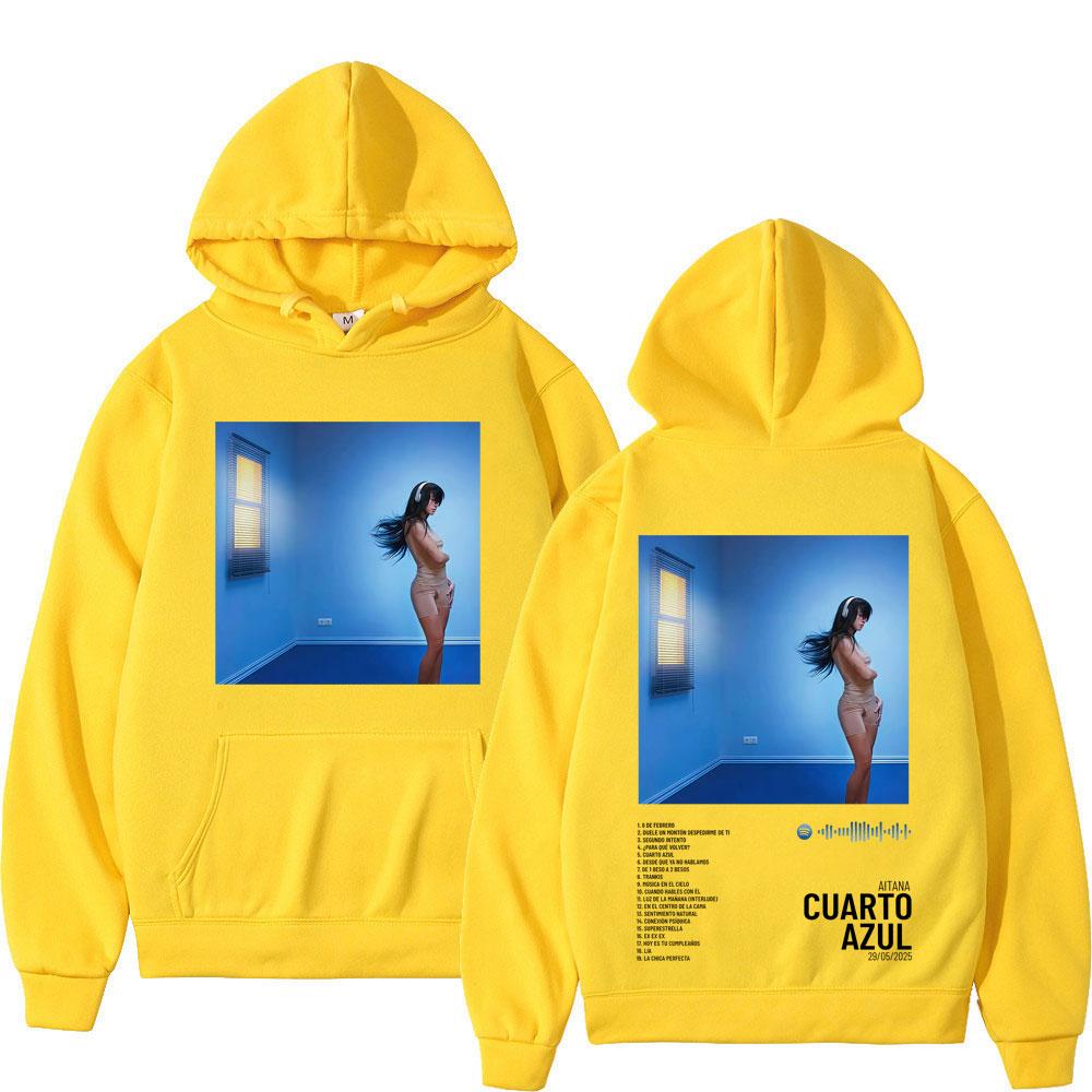 Aitana Cuarto Azul Album  Graphic Print  Hoodies Men Women Oversized Loose Tracksuit Long Sleeves Fleece Aesthetics Pullover