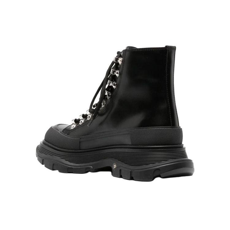 (WMNS) Alexander McQueen Tread Slick Stiefel 'Schwarz Silber' Damen 733063WHSWY1090
