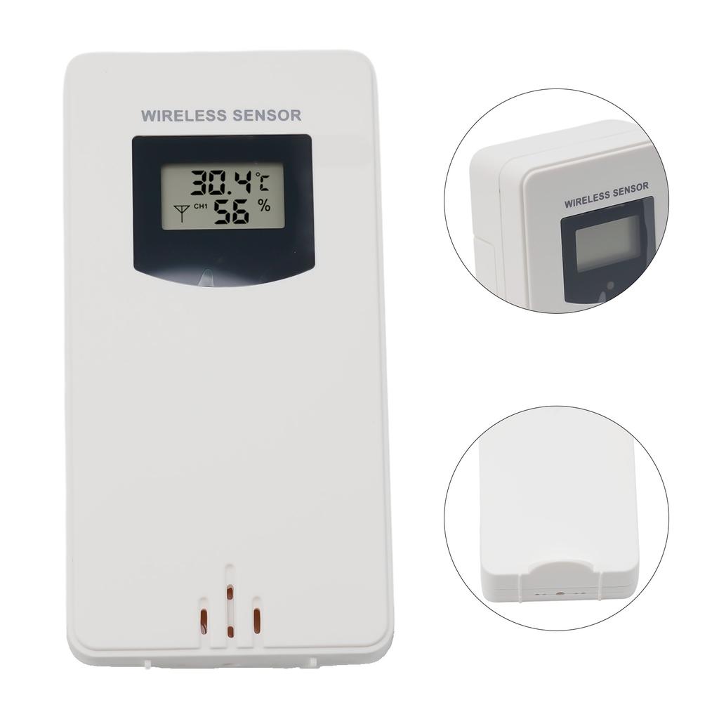 FanJu Weather Station Wireless Sensor  1Wireless Thermo Sensor  433 92MHz RF Frequency  White Plastic Material