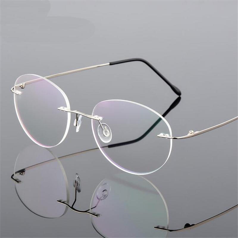Framless Round Myopia Glasses Finished Women Men Ultra-Light Rimless Shortsighted Prescription Eyeglasses 0 -0.5 -0.75 To -6.0