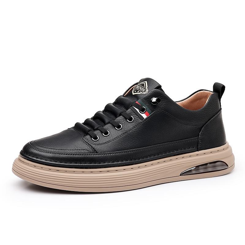 New Shoes for Men Genuine Leather Casual Shoes Flat Skateboard Shoes Fashion Cow Leather Slip-on Sneaker