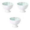 Set of 3 Pearl Lustre Small Plates with Base X Reinforced Porcelain Small Plates by Setomonohonpo Hiwa-Blown [8.5 6.5cm]
