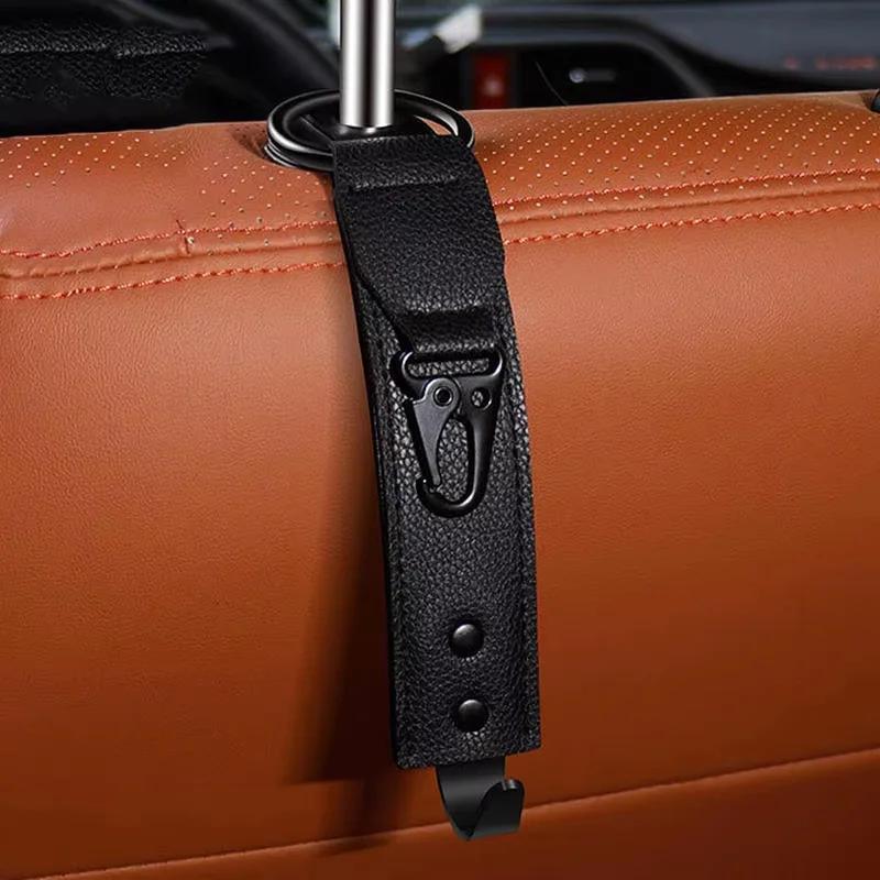 

Space Saving PU Leather Car Hooks Headrest Hangers Storage Clips Seat Back Organizer System Interior Accessory for Sedan SUV