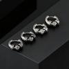Vintage Totem Vine Pattern Hoop Earrings for Men, Hypoallergenic Metal Huggies Earrings, Rock Punk Piercing Jewelry Gift