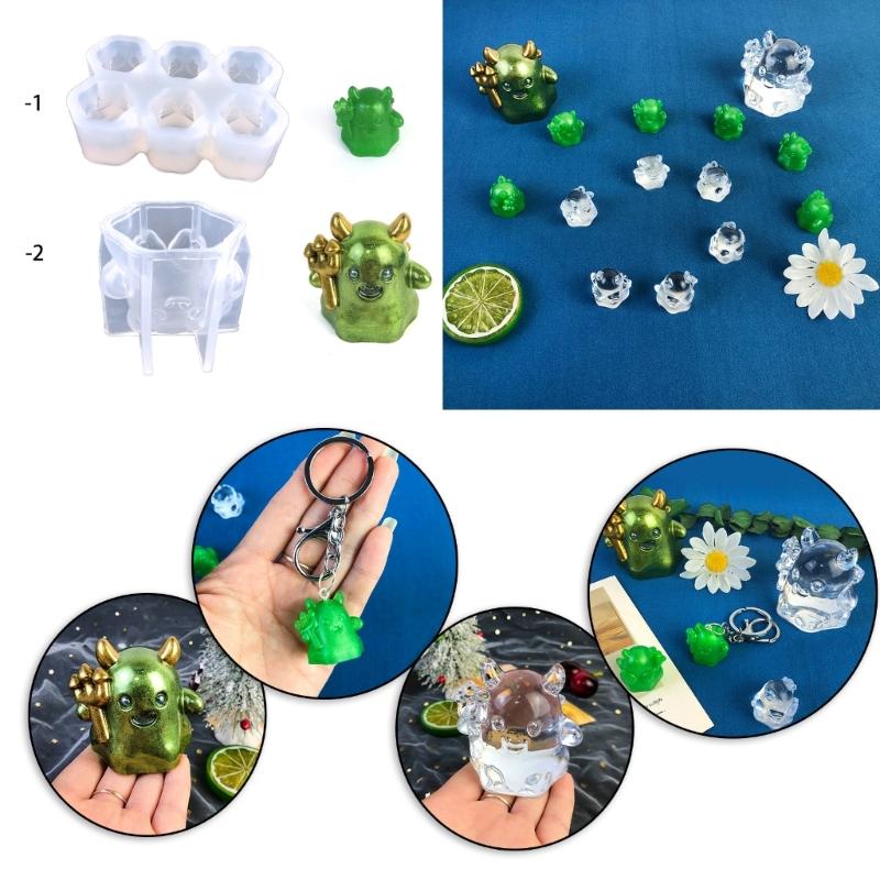 Pendant Keychain Mold Christmas Elf Crystal Exploy Resin Molds DIY Jewelry Making Tool Silicone Mould Necklace Clay Mold