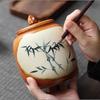 Chinese Ceramic Tea Caddy Vintage Sealed Candy Jar Household Moisture Proof Coffee Beans Nut Herb Storage Jar Kitchen Container