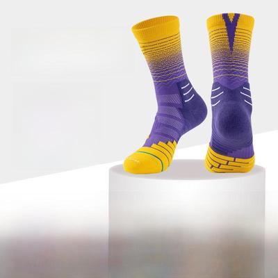 Men's Elite High-Top Basketball Socks with Thick Cushioning - Mid-Calf Sports Socks
