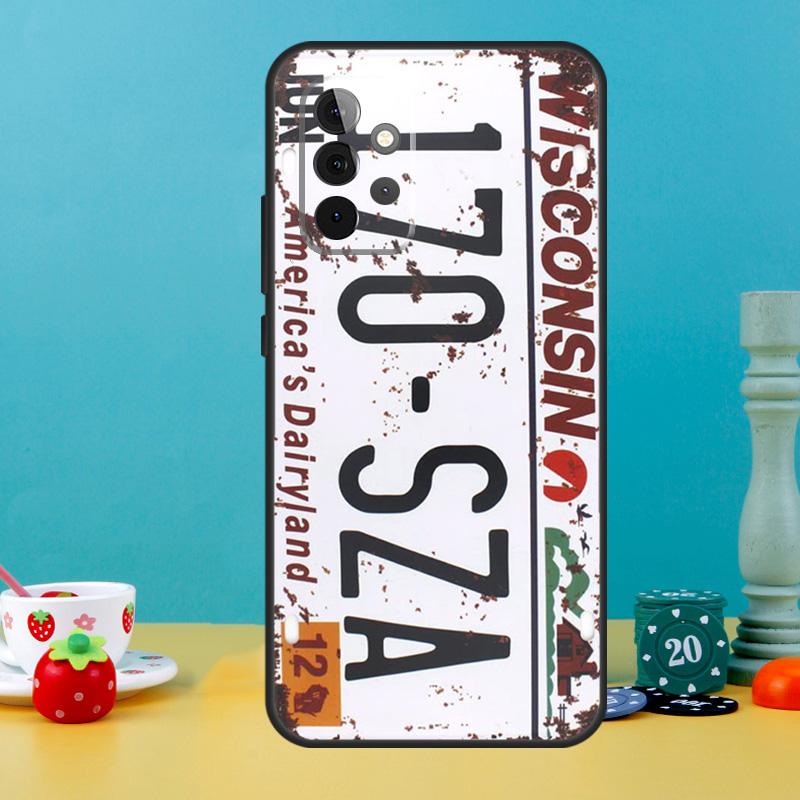 Retro Funny License Plate Case For Samsung Galaxy A55 A56 A36 A54 A34 A14 A05 A16 A26 A12 A32 A52 A13 A33 A53 A15 A35