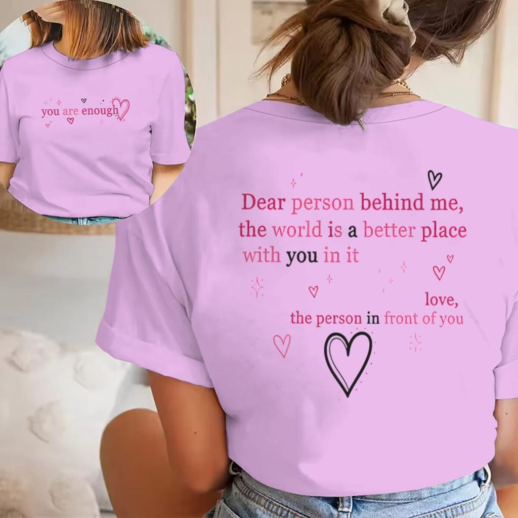 Bible Verses Tshirts Unisex Unisex Dear Person Behind Me You Are Enough Positive Affirmation Tees Christianity Jesus Tshirts Gift