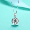 Real Moissanite Flower Pendant Necklace Excellent Cut D Color Flawless 1.0ct Diamond Necklace 18K White Gold S925 Silver Jewelry